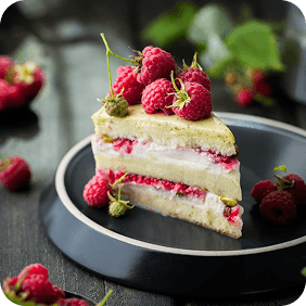 Kids baking cake slice